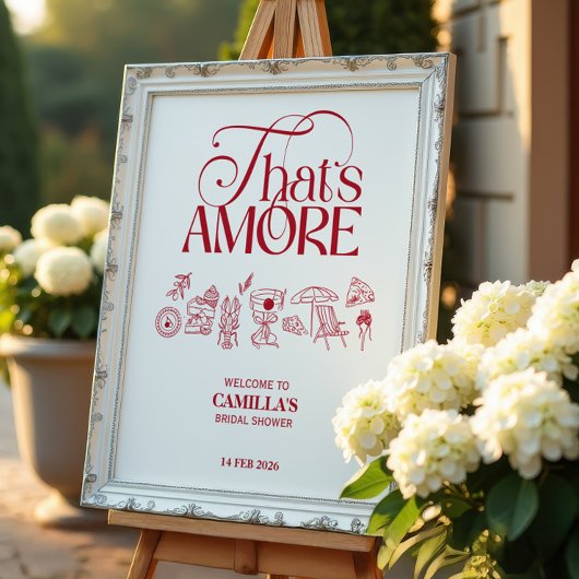Poster That’s Amore Red hand drawn Bridal Shower