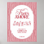 Poster That’s Amore Red hand drawn Bridal Shower (Devant)