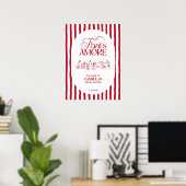 Poster That’s Amore Red hand drawn Bridal Shower (Bureau à domicile)
