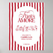 Poster That’s Amore Red hand drawn Bridal Shower (Devant)