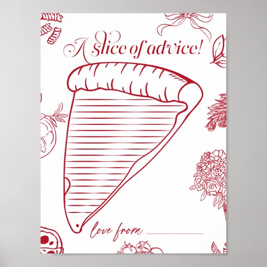 Poster That's Amore Bridal Shower a slice of advice (Devant)
