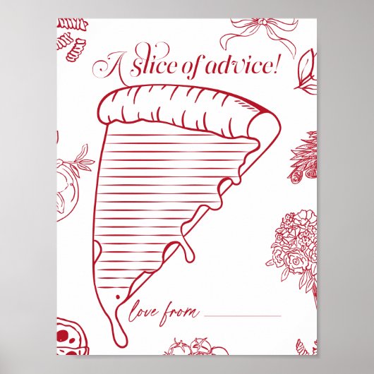 Poster That's Amore Bridal Shower une tranche de conseil (Devant)