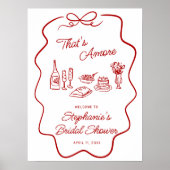 Poster That's Amore Red Doodle Frame Welcome  (Devant)