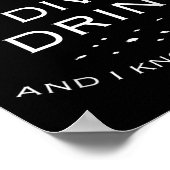 Poster That's What I Do I Dive I Drink And I Know Things  (Coin)