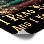Poster That's What I Do I Read Books And I Know Things  (Coin)