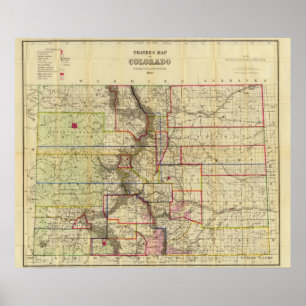 Poster Thayer's map of Colorado 2