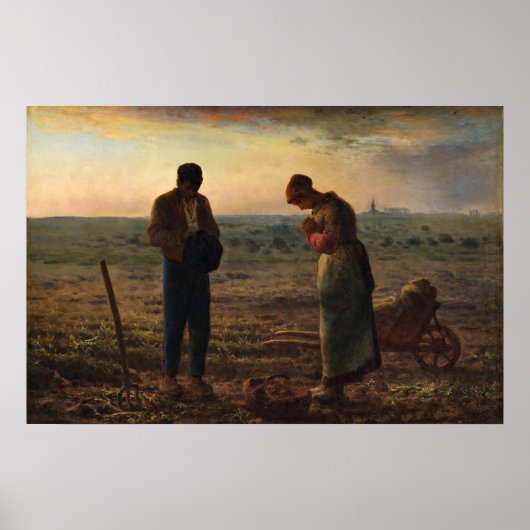 Poster The Angelus by Jean-Francois Millet (Devant)