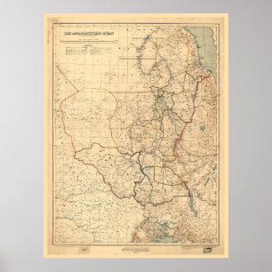 Poster The Anglo-Egyptian Sudan Map (1914)