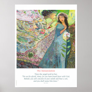 Poster The Annunciation Catholic Poster, Luke 1:30-31