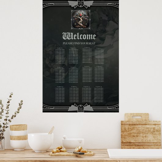 Poster  The Art Deco Tree of Life design. (Cuisine)