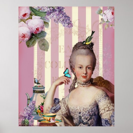 Poster Thé au Petit Trianon - rose (Devant)