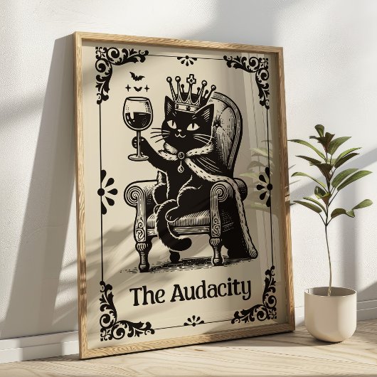 Poster The Audacity Black Cat Funny Tarot Card Art