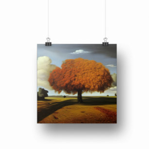 Poster The Autumn Oak Fine Art Surreal Style