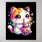 Poster Thé aux perles de chat anime japonais kawaii neko (Devant)