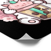 Poster Thé aux perles de chat Boba Bubble Tea Kawaii Anim (Coin)