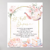 Poster Thé Baby shower rose Fleur Nuit Tard (Devant)