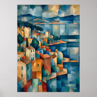 Poster The Bay of Marseille  Reinterpretation Masterpiece