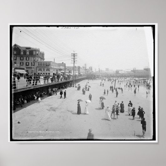 Poster The Beach, Atlantic City, New Jersey, c1905 (Devant)