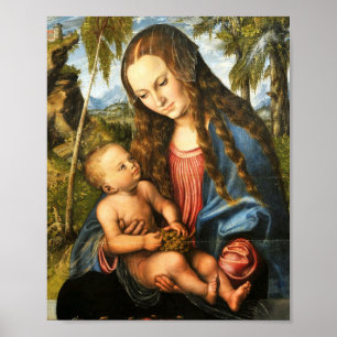 Poster The Blessed Mother Mary Holding