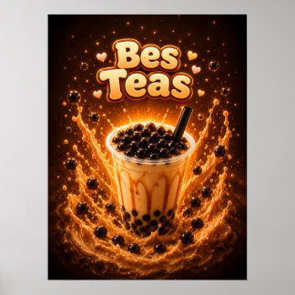 Poster Thé Boba Perle Douce Vibration