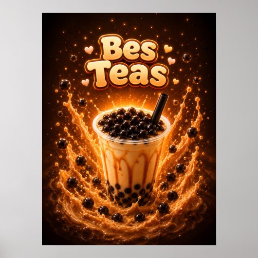 Poster Thé Boba Perle Douce Vibration (Devant)
