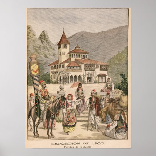 Poster The Bosnian Pavilion at the Universal Exhibition (Devant)