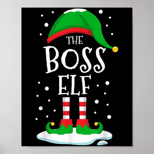 Poster The Boss Elf Christmas Family Matching Xmas Group (Devant)