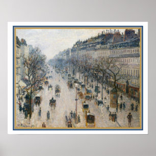 Poster "The Boulevard Montmartre" by Camille Pissarro