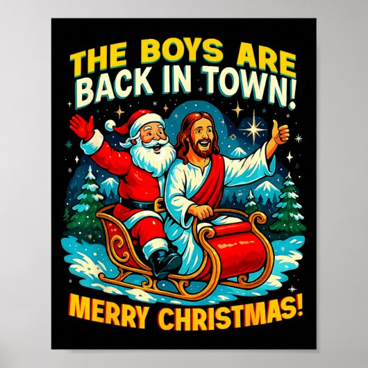 Poster The Boys Are Back In Town Merry Christmas Design (Devant)