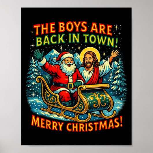 Poster The Boys Are Back In Town Merry Christmas Design  (Devant)
