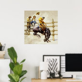 Poster "The Bucking Bronco" Par NC Wyeth (Bureau à domicile)