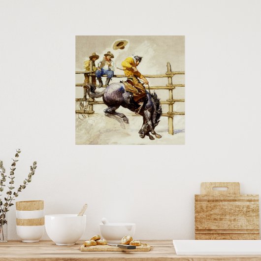 Poster "The Bucking Bronco" Par NC Wyeth (Cuisine)