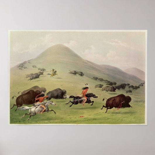 Poster The Buffalo Hunt, c.1832 (Devant)