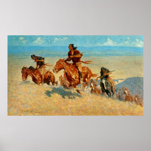 Poster The Buffalo Runners de Frederic Remington (1909) (Devant)