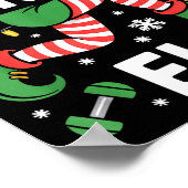 Poster The Cardio Elf Funny Fitness Christmas Gym Workout (Coin)