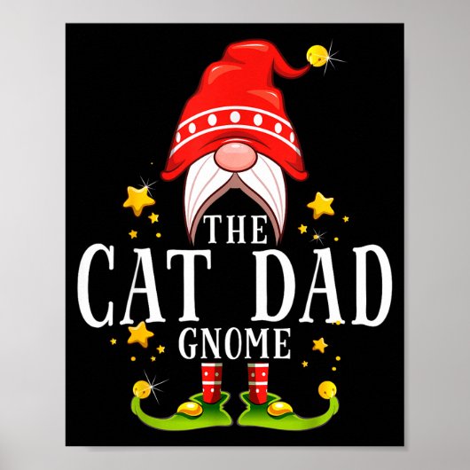 Poster The Cat Dad Gnome Christmas Matching For Men Women (Devant)