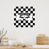 Poster The Checker Flag and Race Cars (Cuisine)