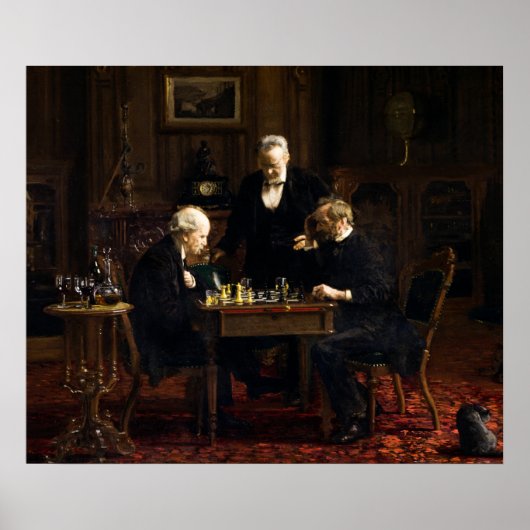 Poster The Chess Players by Thomas Eakins (Devant)