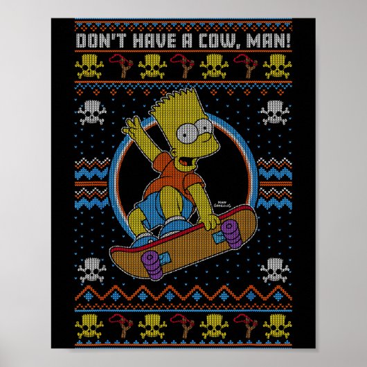 Poster The Christmas Bart Don't Have A Cow Ugly Sweater  (Devant)