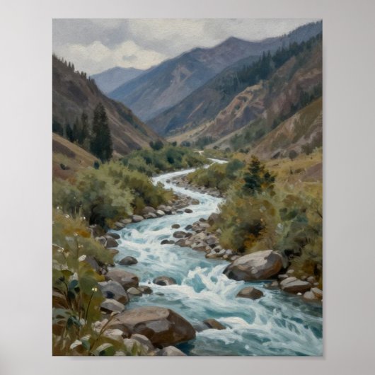 Poster The Churning Current: A Glacial River Winding (Devant)