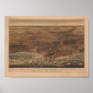 Poster The City of Chicago 1892 Reproduction