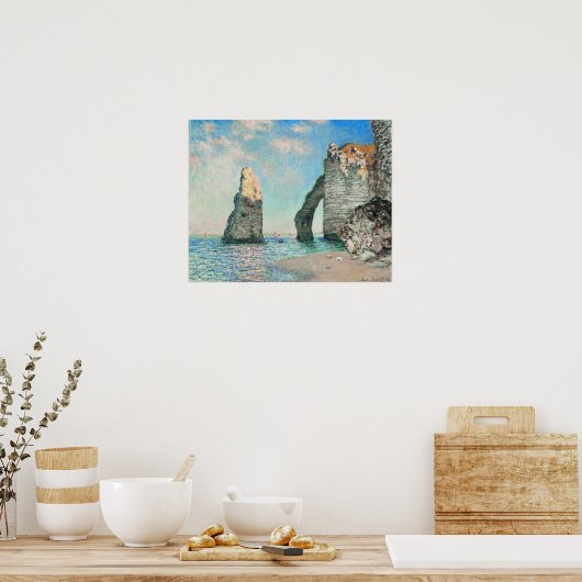 Poster The Cliffs at Etretat by Monet (Cuisine)