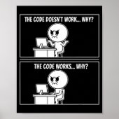 Poster The Code Doesn't Work Funny Programmer Computer En (Devant)