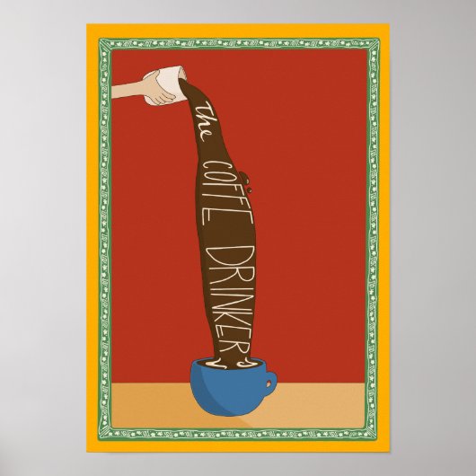 Poster The Coffe Drinker - Illustration (Devant)