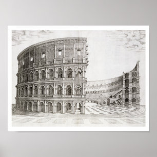 Poster The Colosseum, built in AD 80 (graving)