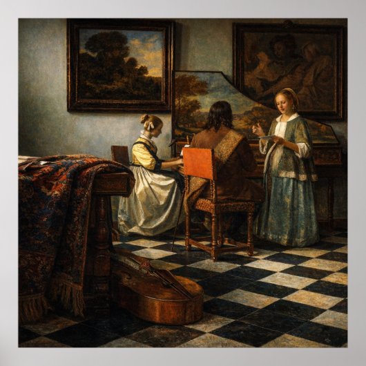 Poster The Concert by Johannes Vermeer (Devant)