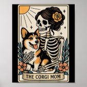 Poster The Corgi Mom Tarot Card Skeleton Gothic Dog (Devant)
