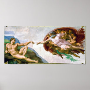 Poster The Creation of Adam, Michelangelo, 1508-1512