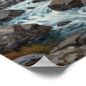 Poster The Crimson Current: A Cascading Autumn Stream (Coin)