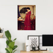 Poster "The Crystal Ball" de John William Waterhouse (Bureau à domicile)